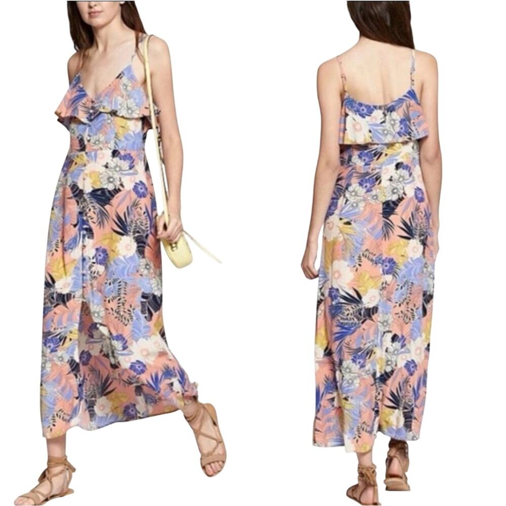 Sanctuary Isabella Button Down Maxi Dress Papaya Love Size L